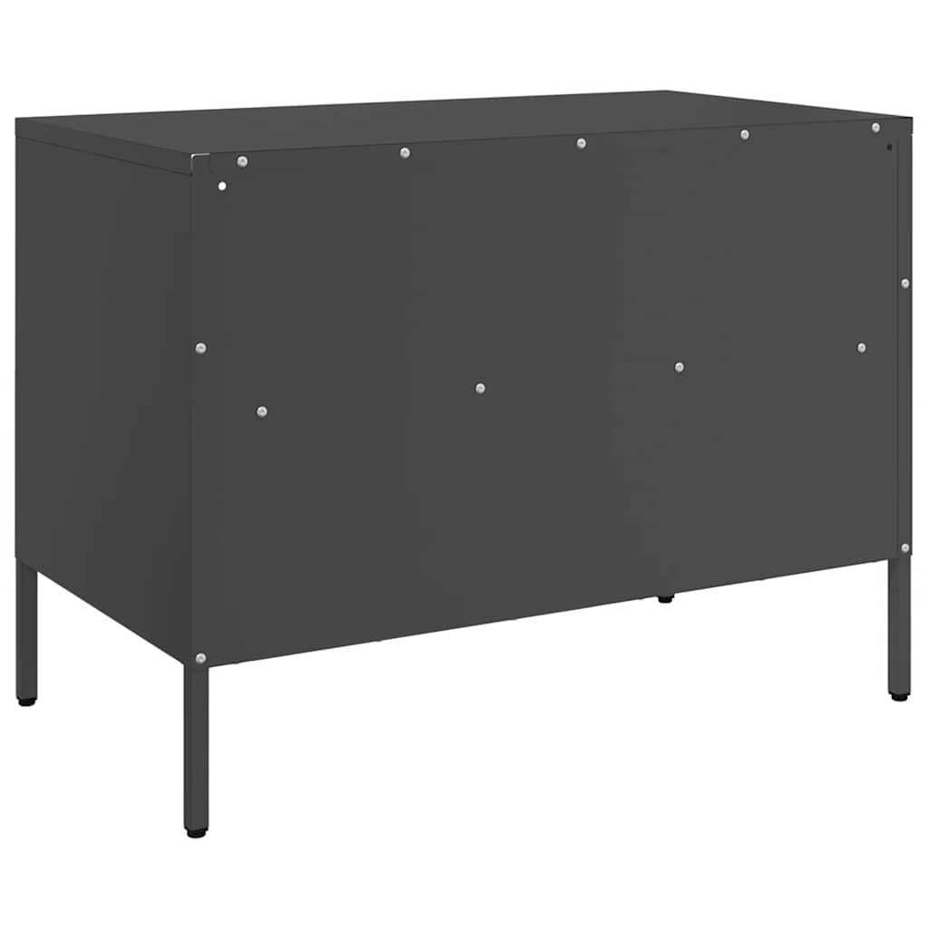 2 Piece TV Cabinet Set Black 68x39x50,5 cm Steel