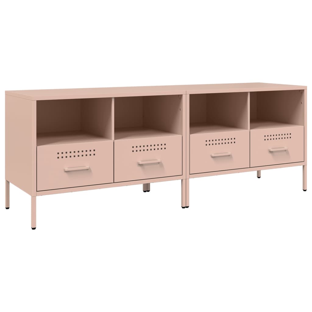 2 Piece TV Cabinet Set Pink 68x39x50,5 cm Steel