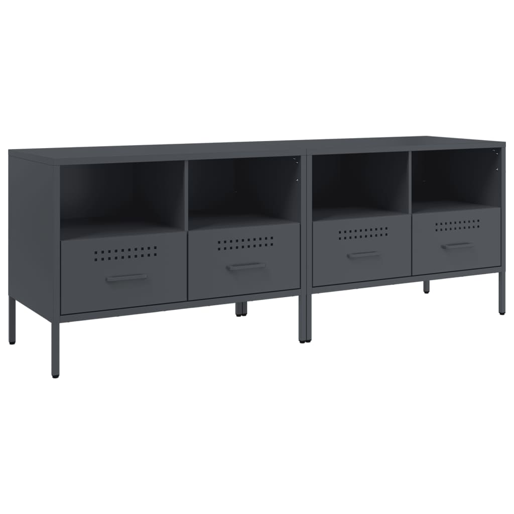 2 Piece TV Cabinet Set Anthracite 68x39x50,5 cm Steel