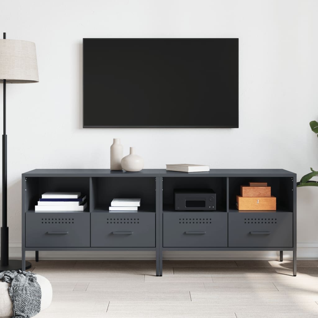2 Piece TV Cabinet Set Anthracite 68x39x50,5 cm Steel