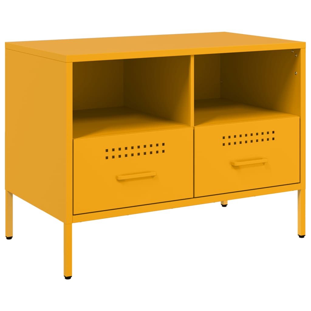 2 Piece TV Cabinet Set Mustard Yellow 68x39x50,5 cm Steel