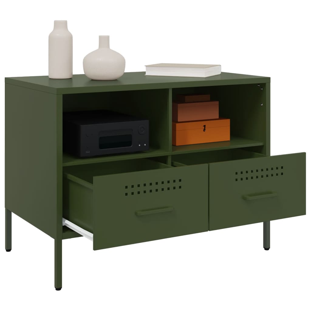 TV Cabinet Olive Green 68x39x50,5 cm Steel