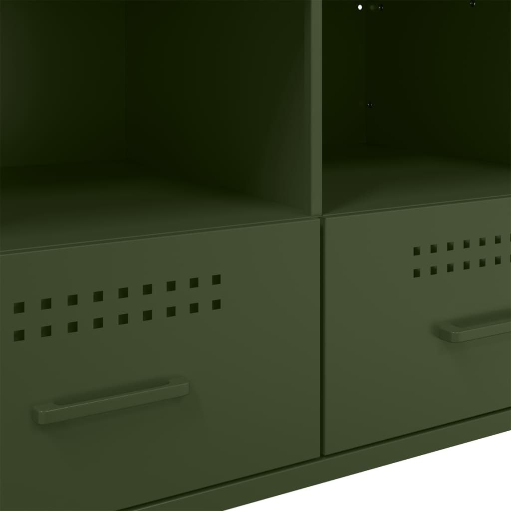 2 Piece TV Cabinet Set Olive Green 68x39x50,5 cm Steel