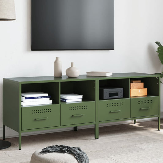 vidaXL TV Cabinets 2 pcs Olive Green 68x39x50.5 cm Steel