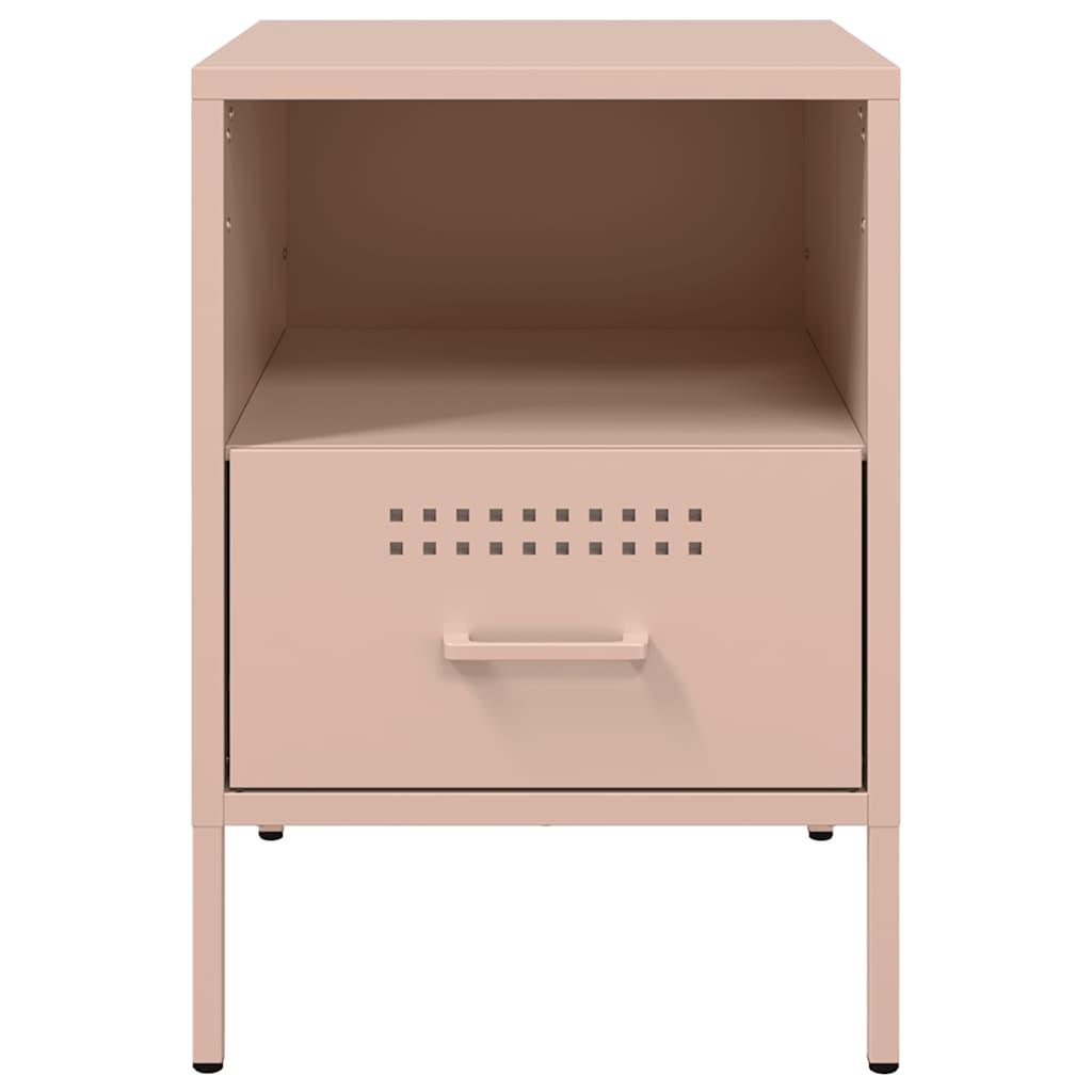 Bedside Cabinets 2 pcs Pink 36x39x50.5 cm Steel