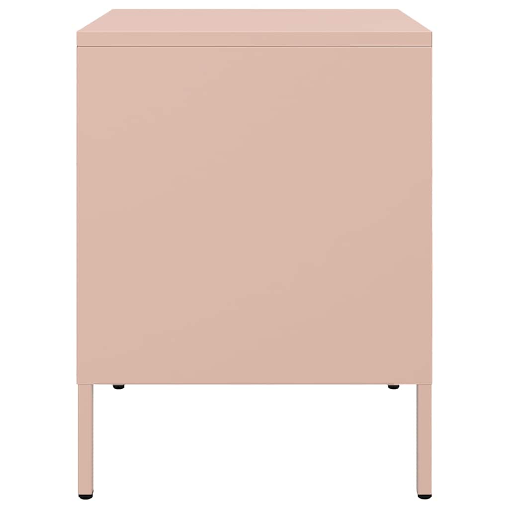 Bedside Cabinets 2 pcs Pink 36x39x50.5 cm Steel