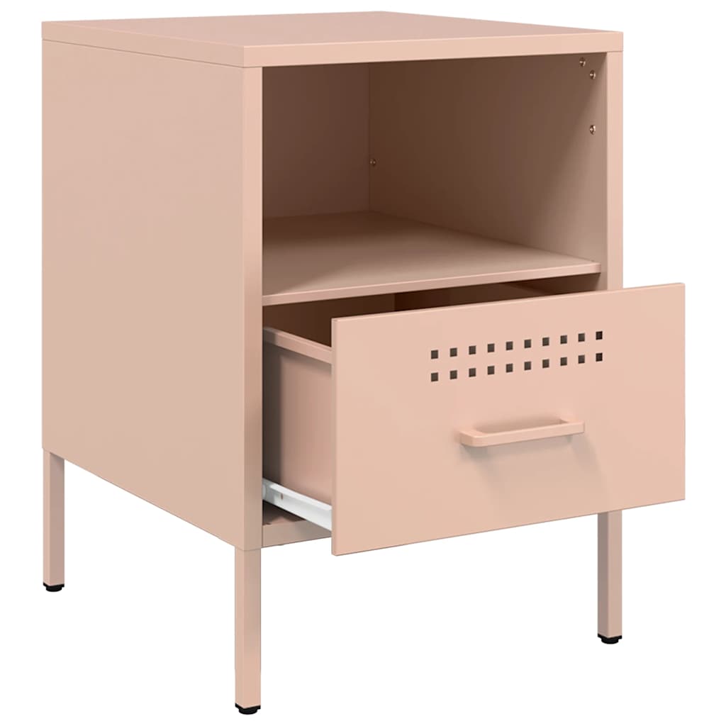 Bedside Cabinets 2 pcs Pink 36x39x50.5 cm Steel