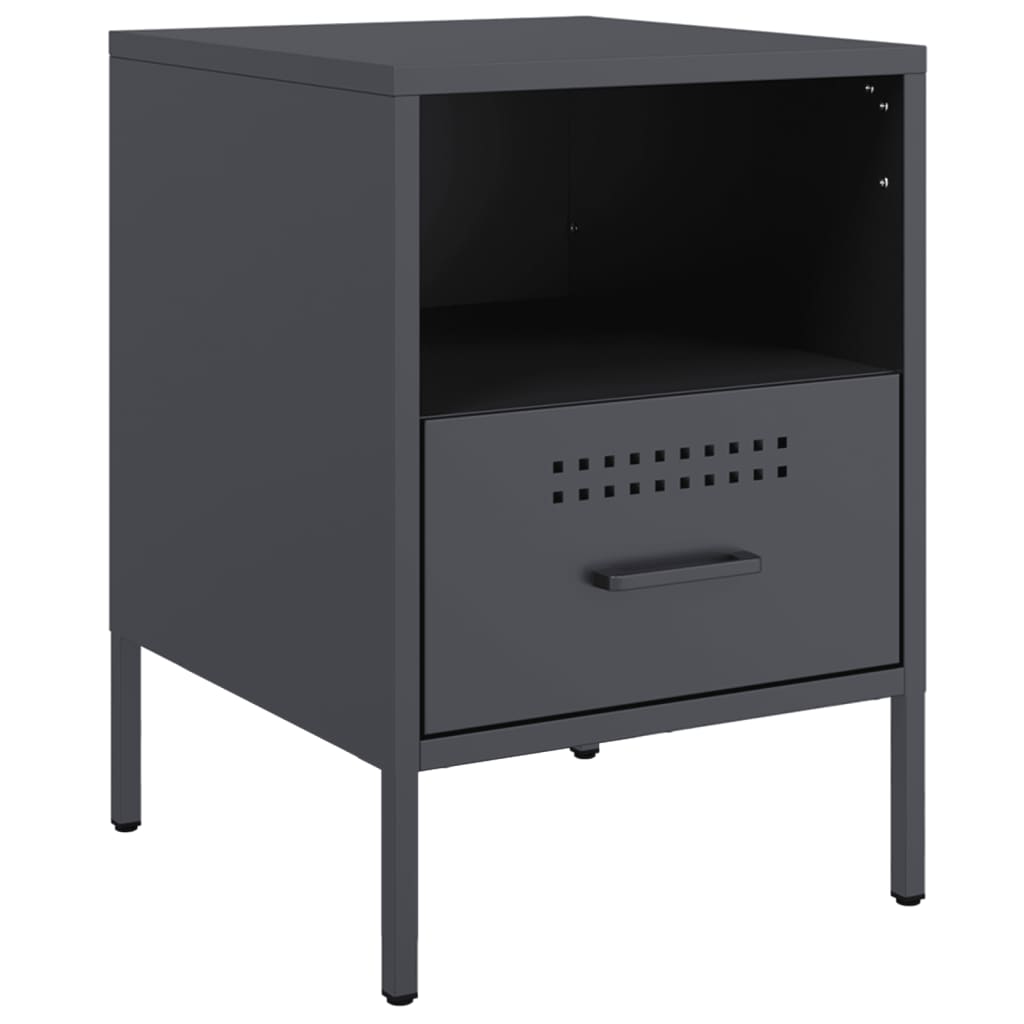 vidaXL Bedside Cabinets 2 pcs Anthracite 36x39x50.5 cm Steel