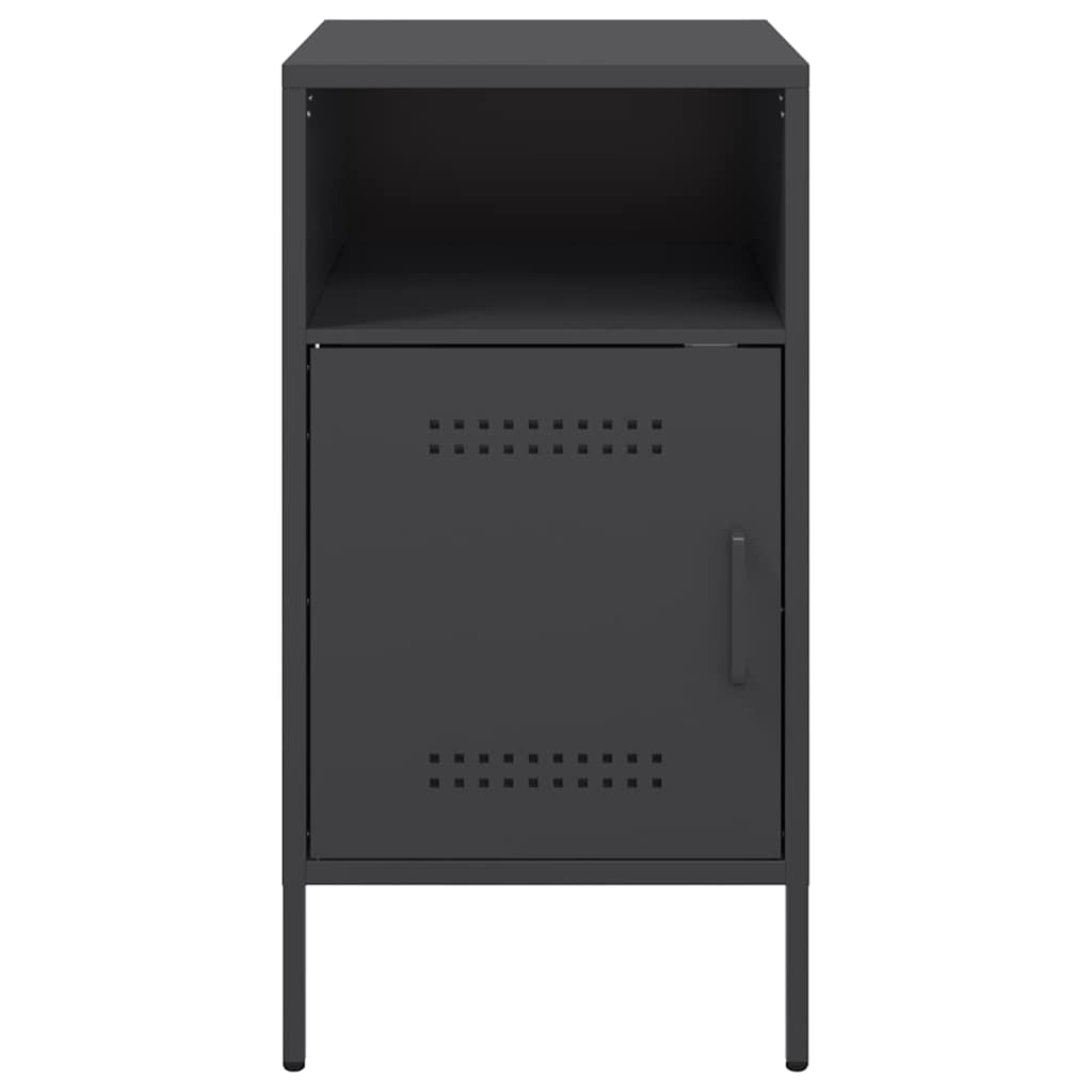 Bedside Cabinet Black 36x39x68 cm Steel