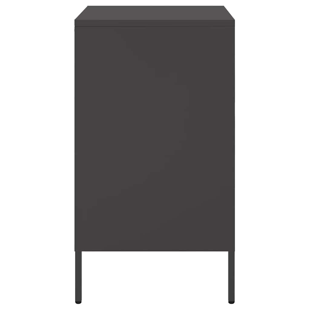 Bedside Cabinet Black 36x39x68 cm Steel