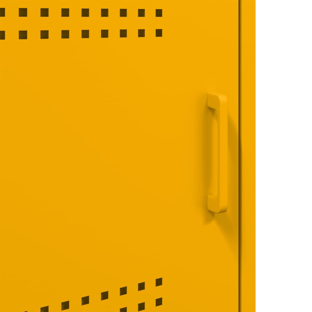 Bedside Cabinets 2 pcs Mustard Yellow 36x39x68 cm Steel