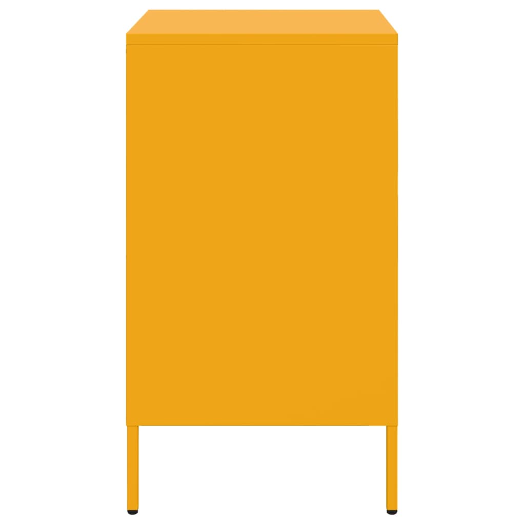 Bedside Cabinets 2 pcs Mustard Yellow 36x39x68 cm Steel