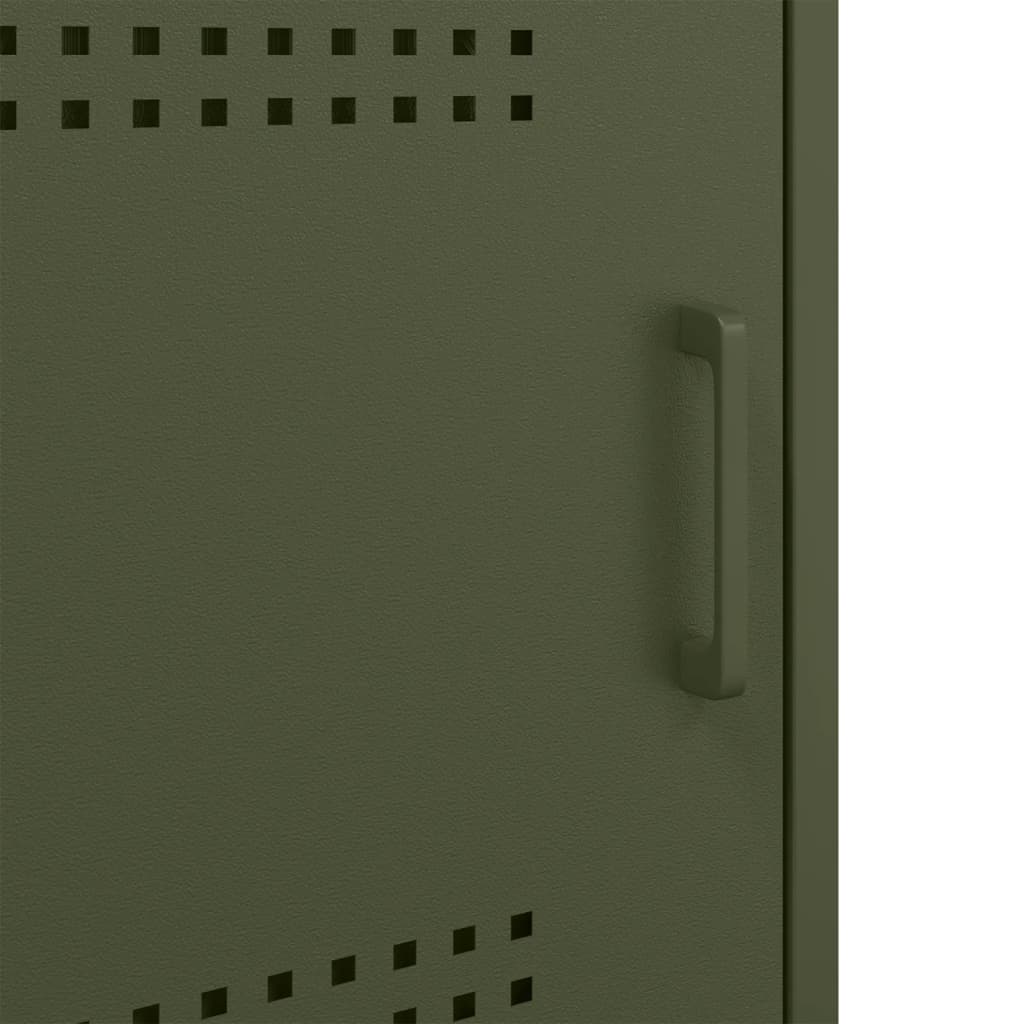 Bedside Cabinets 2 pcs Olive Green 36x39x68 cm Steel