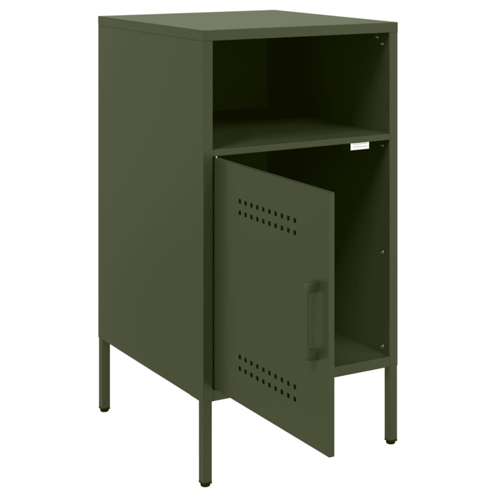 Bedside Cabinets 2 pcs Olive Green 36x39x68 cm Steel
