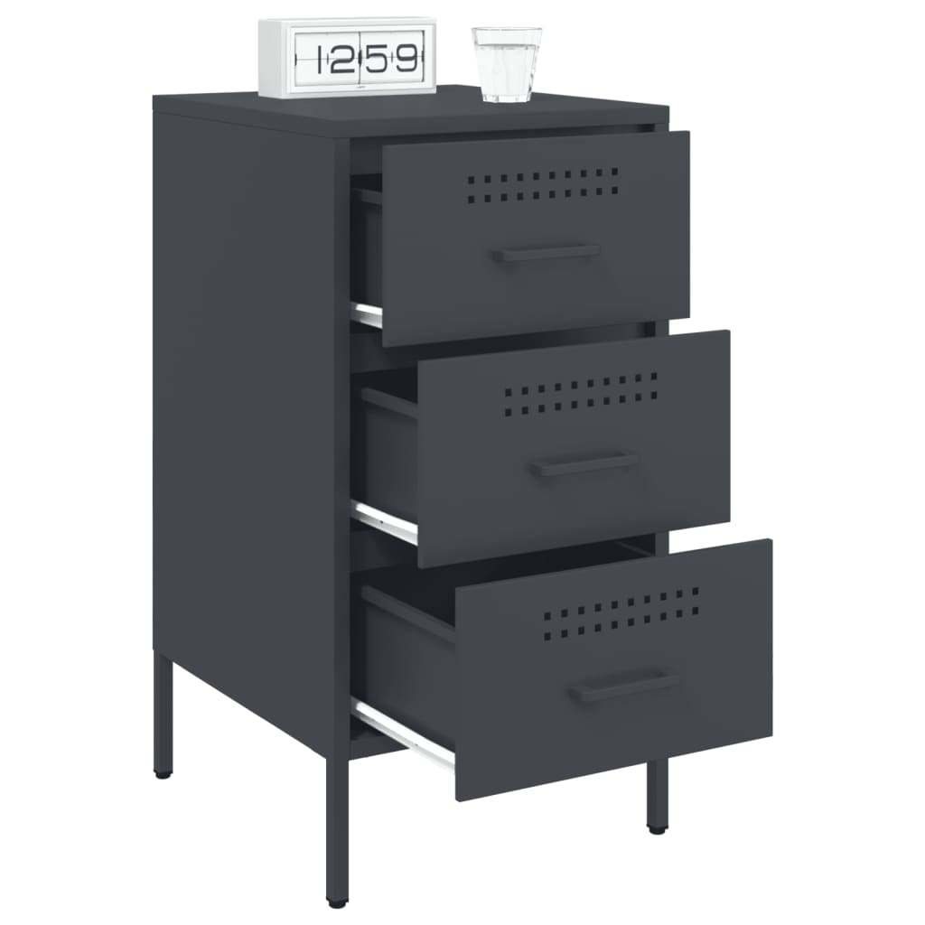 Bedside Cabinets 2 pcs Anthracite 36x39x68 cm Steel