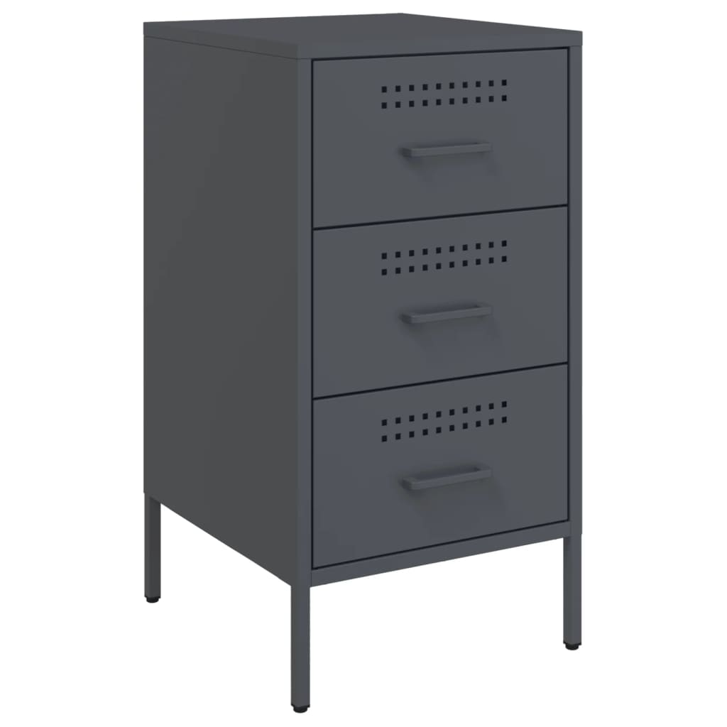 Bedside Cabinets 2 pcs Anthracite 36x39x68 cm Steel