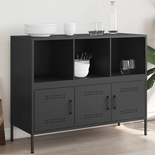 vidaXL Sideboard Black 100.5x39x79 cm Steel