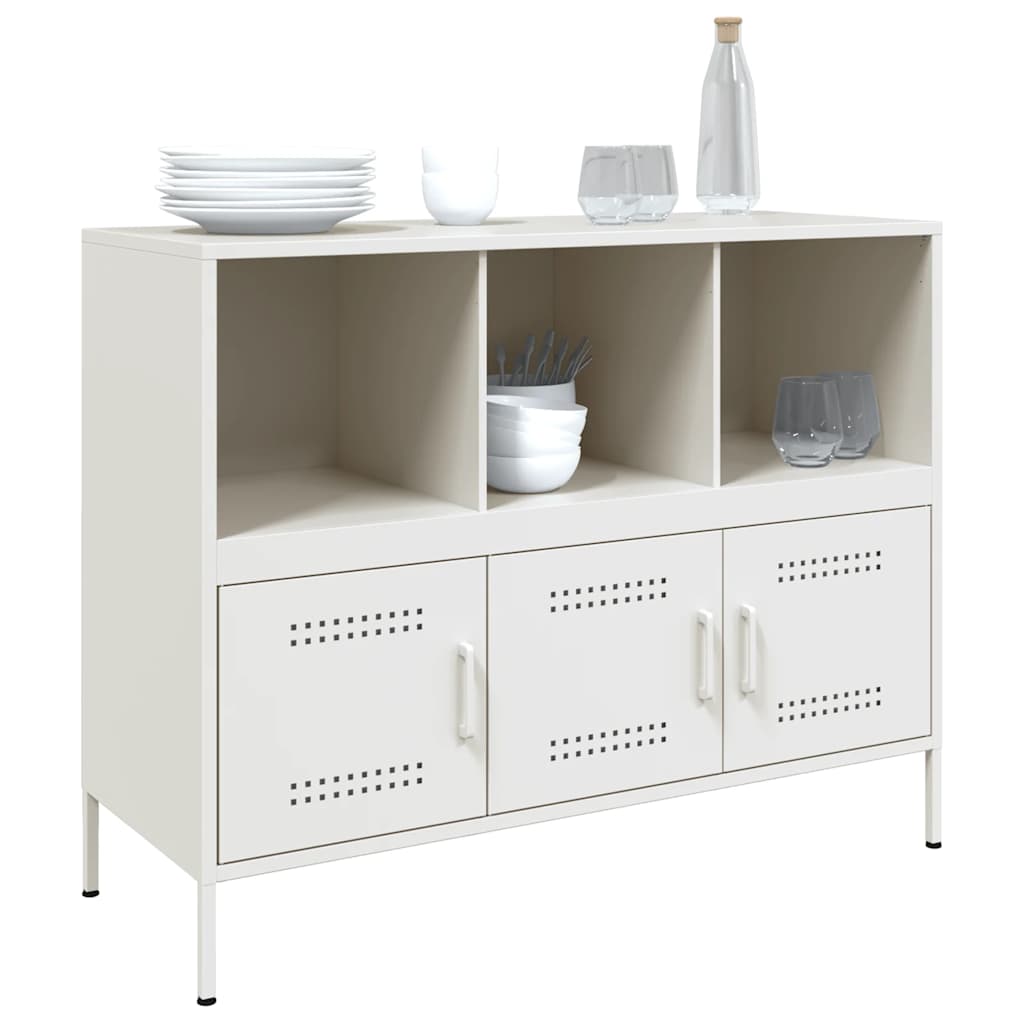 Sideboard White 100,5x39x79 cm Steel
