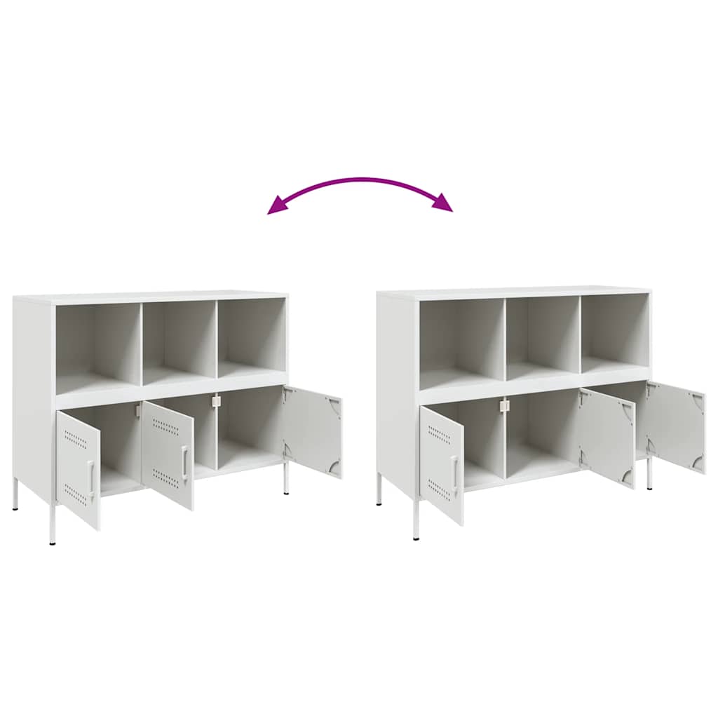 Sideboard White 100,5x39x79 cm Steel