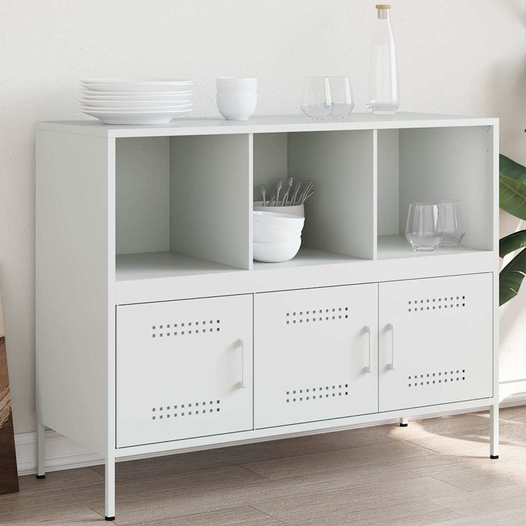 Sideboard White 100,5x39x79 cm Steel