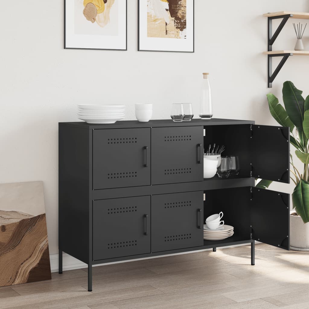 Sideboard Black 100,5x39x79 cm Steel