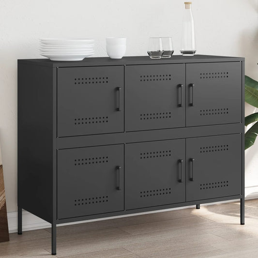 vidaXL Sideboard Black 100.5x39x79 cm Steel