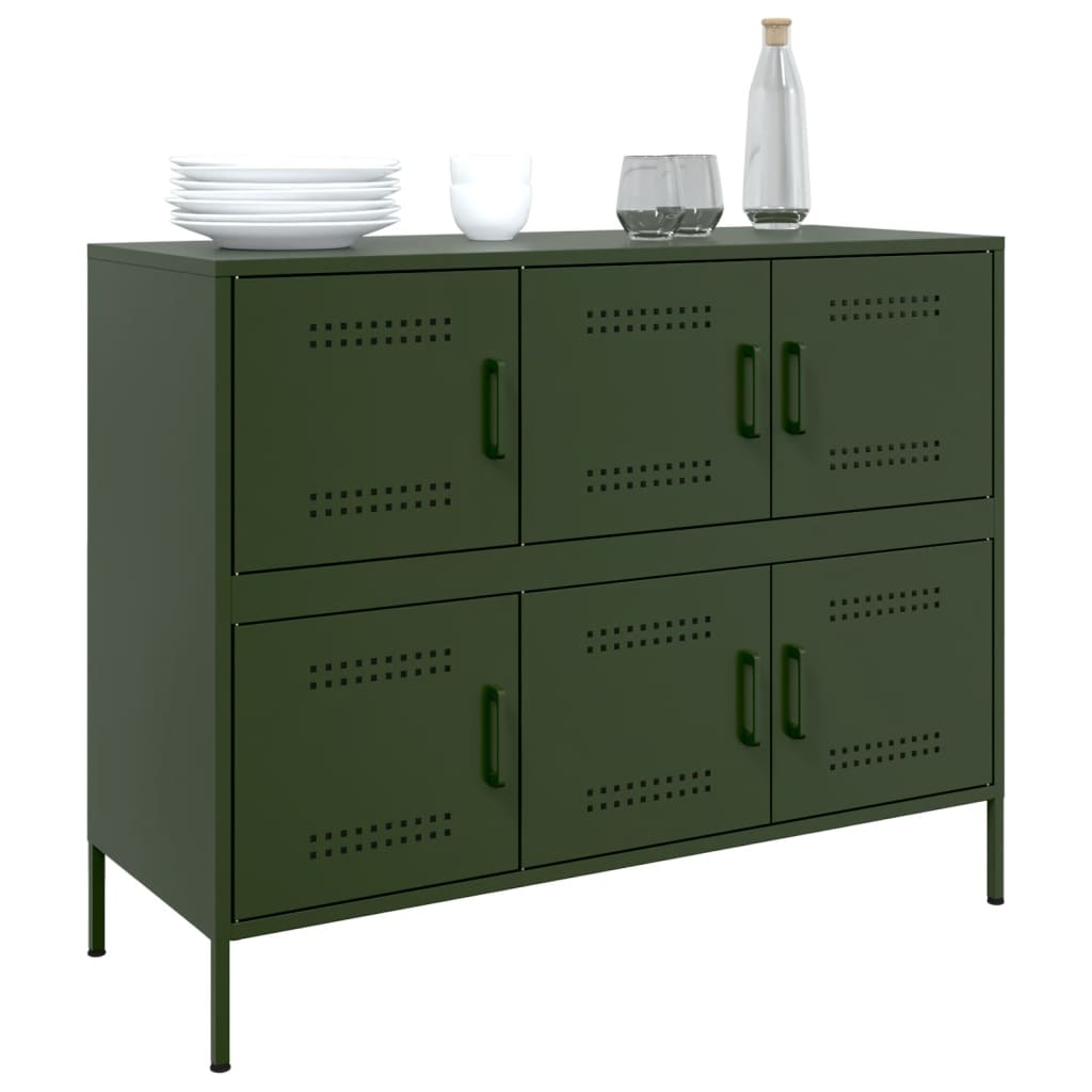 Sideboard Olive Green 100.5x39x79 cm Steel