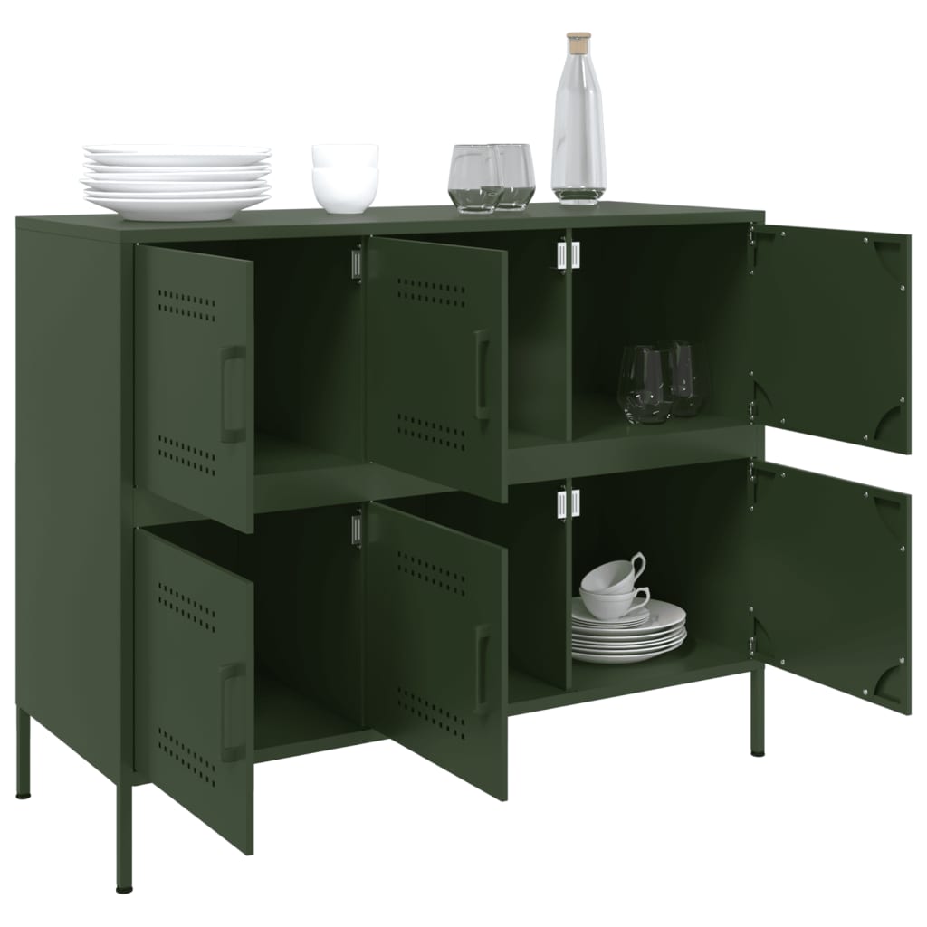 Sideboard Olive Green 100.5x39x79 cm Steel