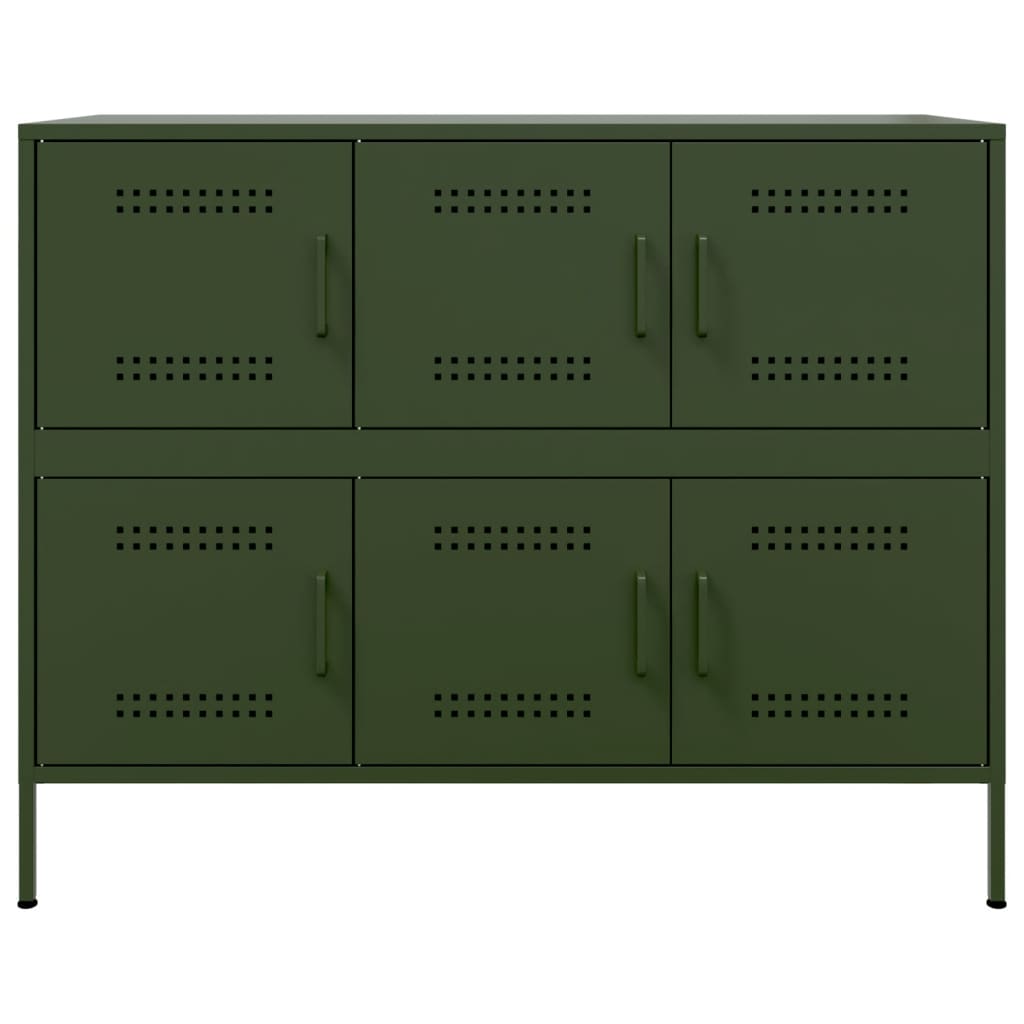 Sideboard Olive Green 100.5x39x79 cm Steel