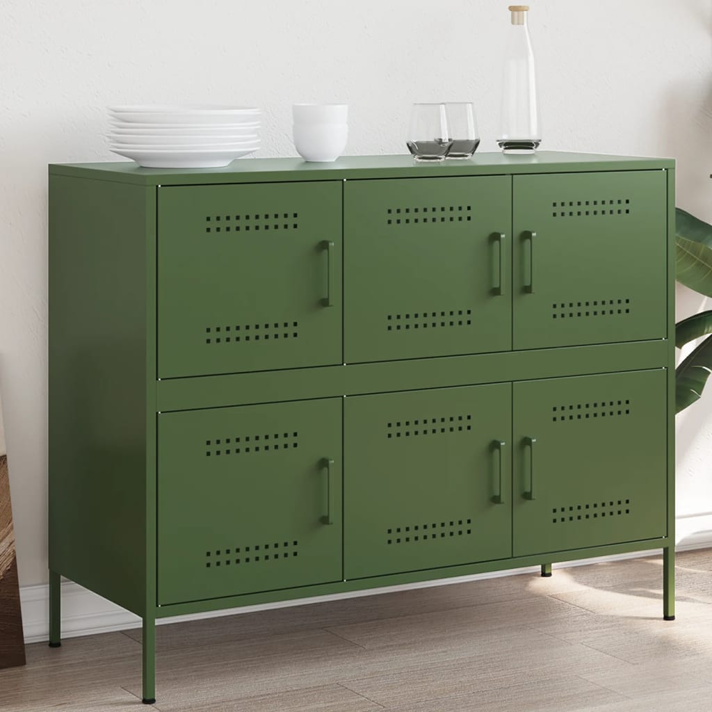 Sideboard Olive Green 100.5x39x79 cm Steel