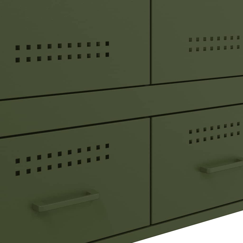 vidaXL Highboard Olive Green 68x39x101.5 cm Steel