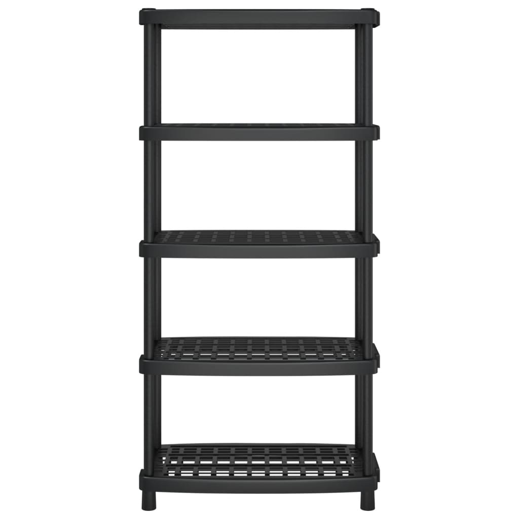 vidaXL Storage Shelf 5-Tier Black 93.5x45.5x194.5 cm PP