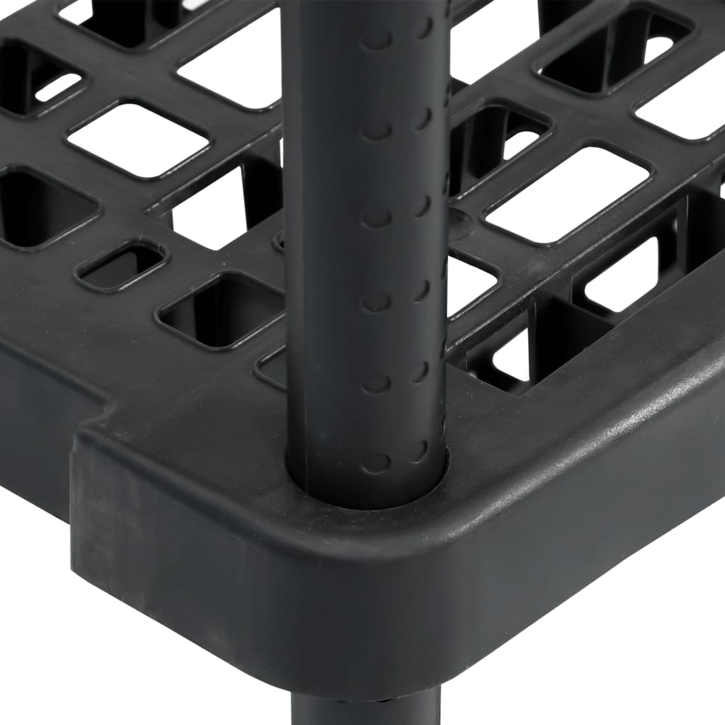 vidaXL Storage Shelf 5-Tier Black 93.5x45.5x194.5 cm PP