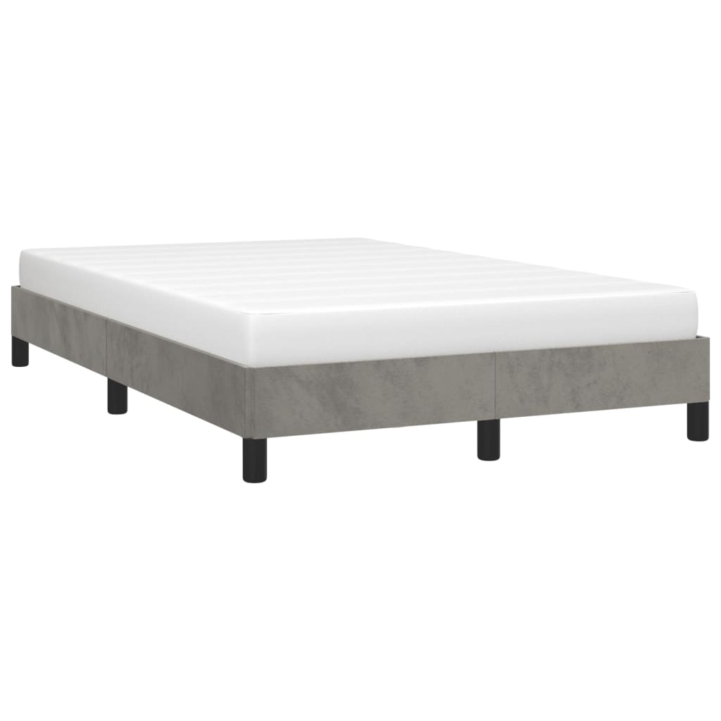 vidaXL Bed Frame without Mattress Light Grey 120x190 cm Small Double Velvet