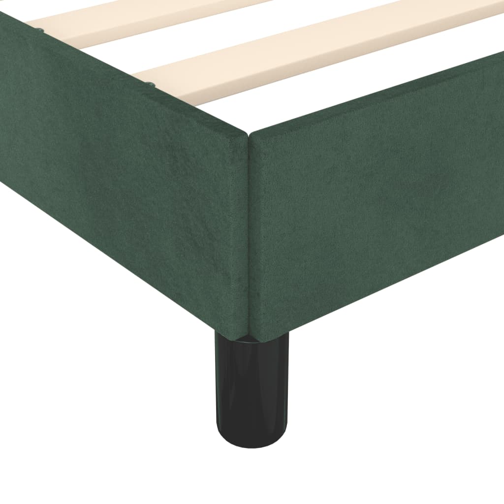 vidaXL Bed Frame without Mattress Dark Green 120x190 cm Small Double Velvet