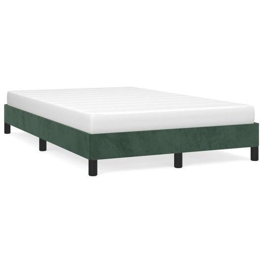 vidaXL Bed Frame without Mattress Dark Green 120x190 cm Small Double Velvet