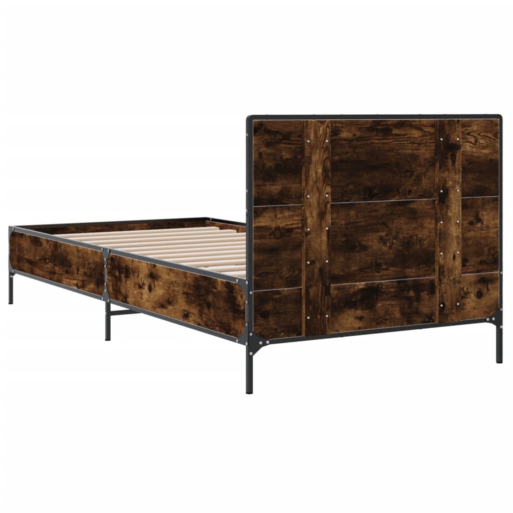 Bed Frame without Mattress Smoked Oak 90x200 cm