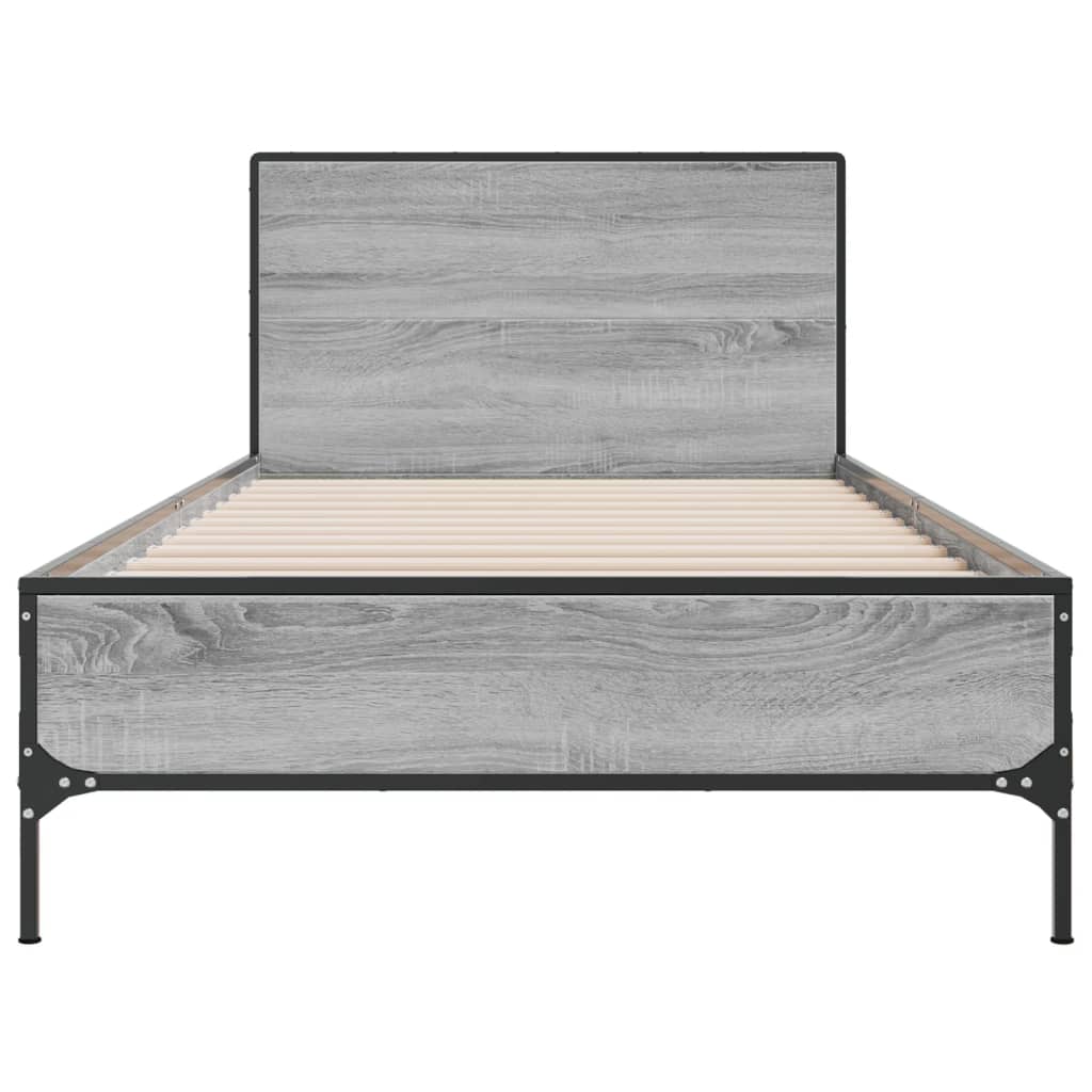 vidaXL Bed Frame without Mattress Grey Sonoma 90x200 cm