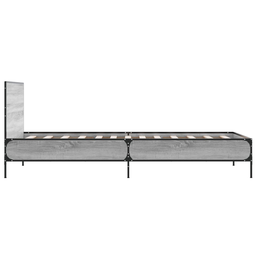 vidaXL Bed Frame without Mattress Grey Sonoma 90x200 cm