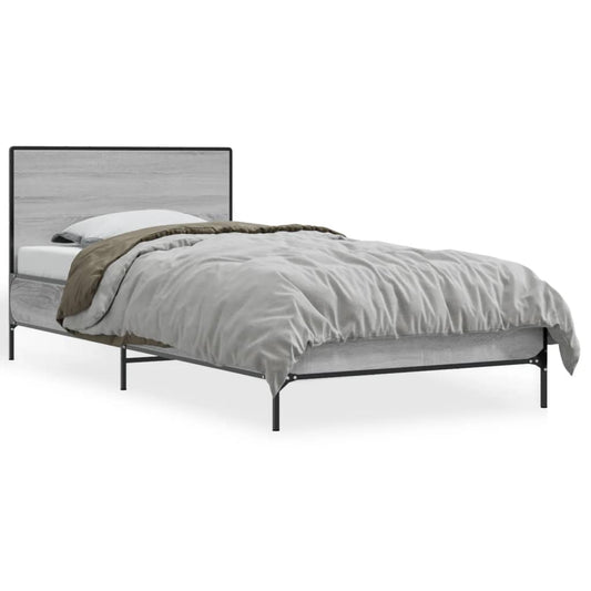 vidaXL Bed Frame without Mattress Grey Sonoma 90x200 cm