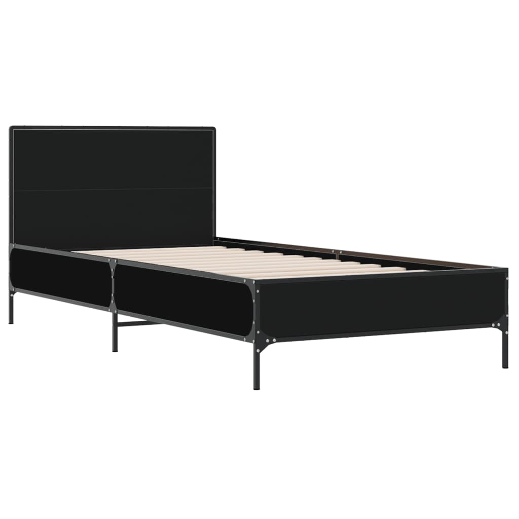 vidaXL Bed Frame without Mattress Black 100x200 cm