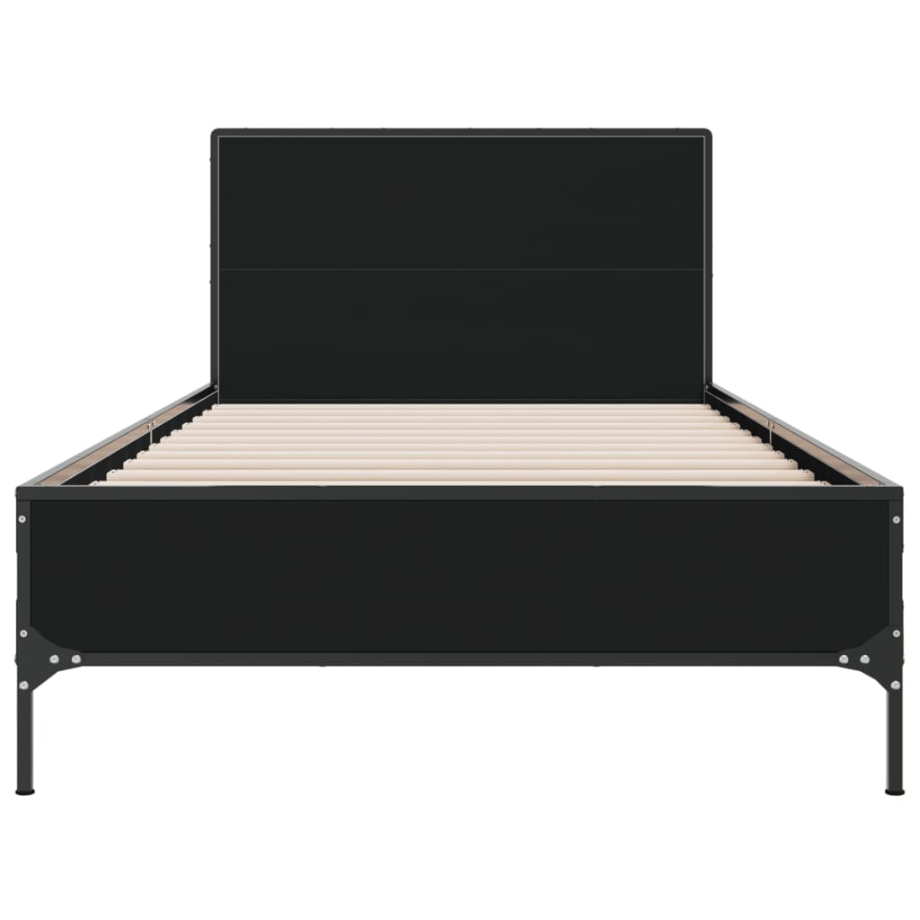 vidaXL Bed Frame without Mattress Black 100x200 cm