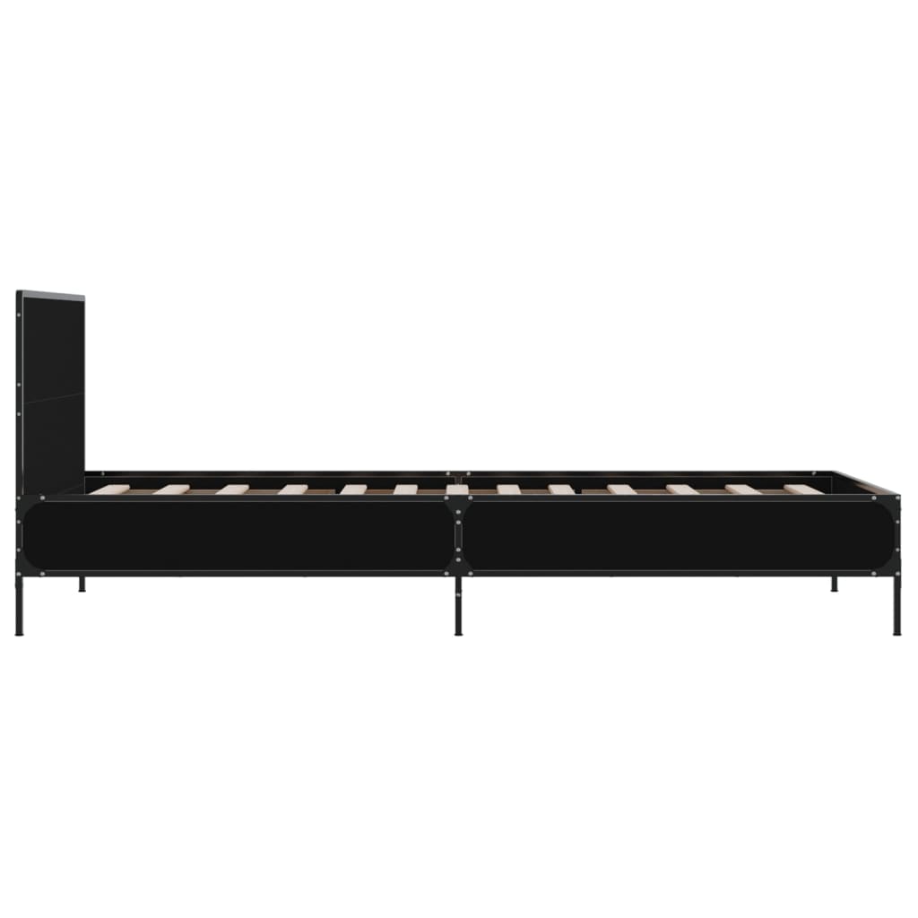 vidaXL Bed Frame without Mattress Black 100x200 cm