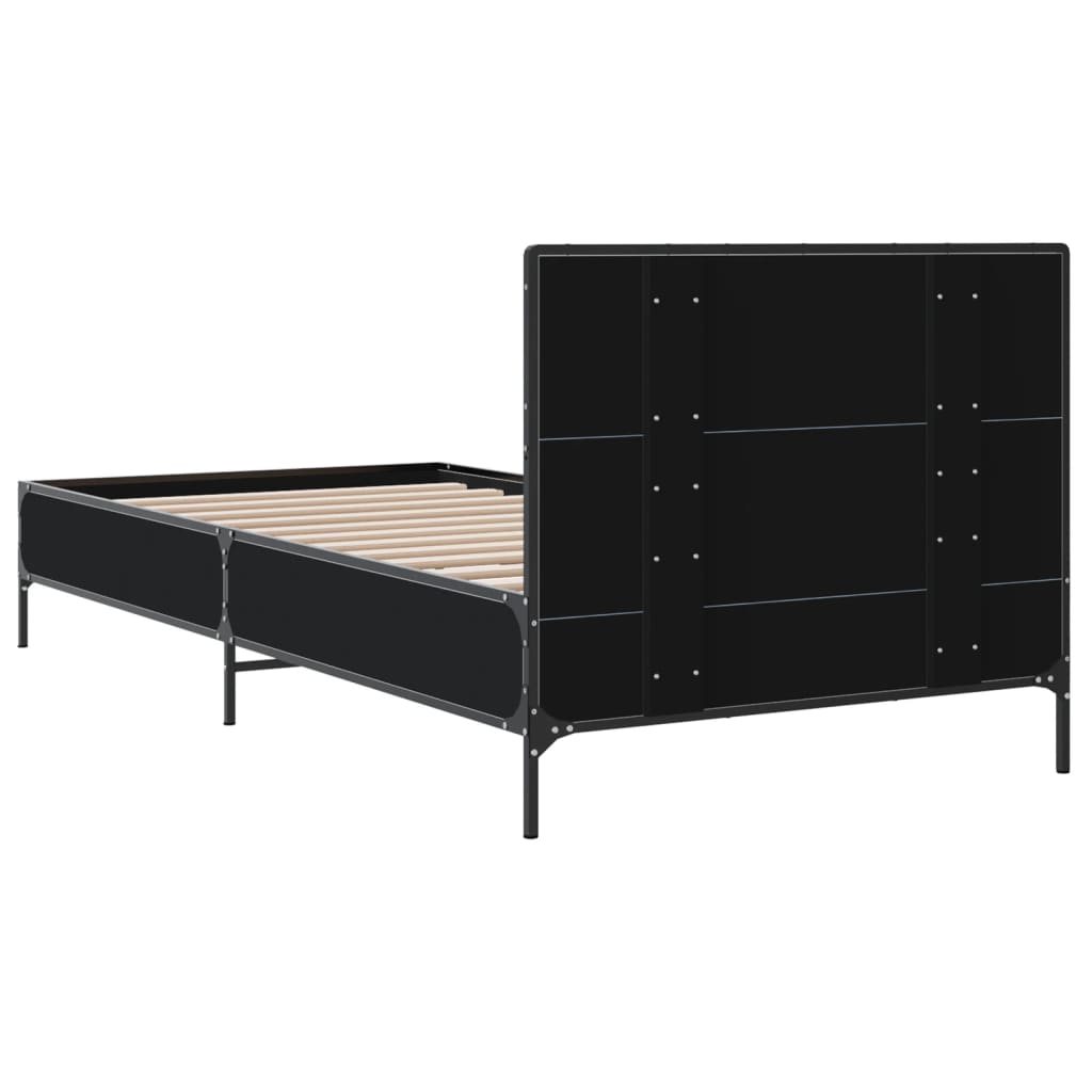 vidaXL Bed Frame without Mattress Black 100x200 cm