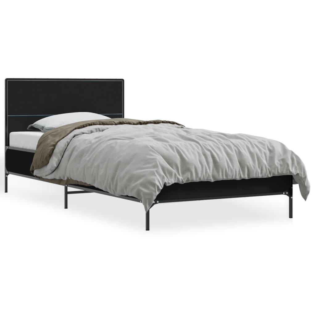 vidaXL Bed Frame without Mattress Black 100x200 cm