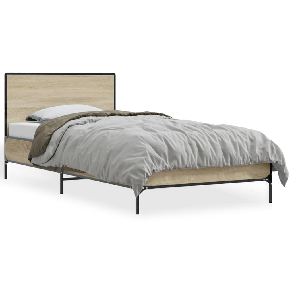 Bed Frame without Mattress Sonoma Oak 100x200 cm
