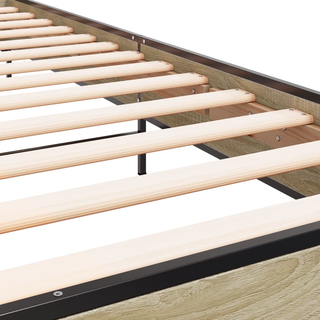 Bed Frame without Mattress Sonoma Oak 100x200 cm
