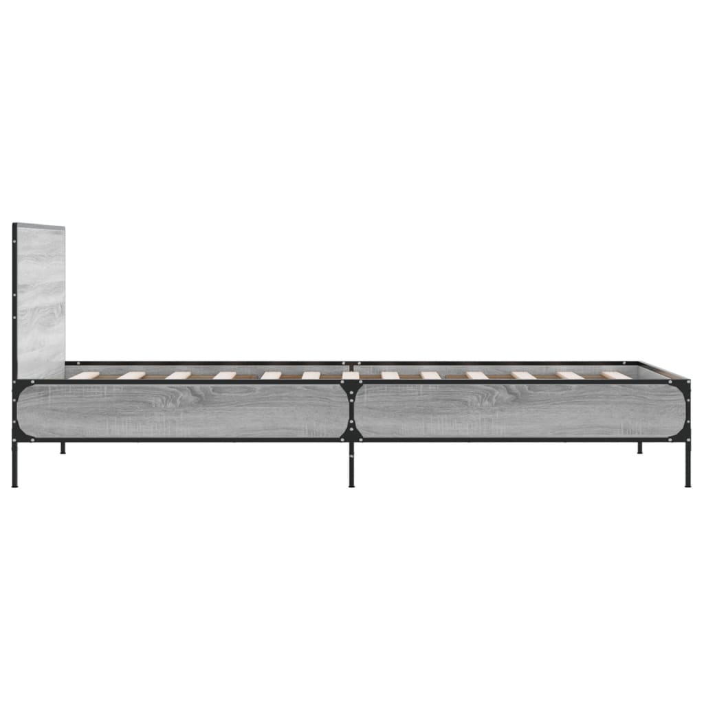 vidaXL Bed Frame without Mattress Grey Sonoma 100x200 cm