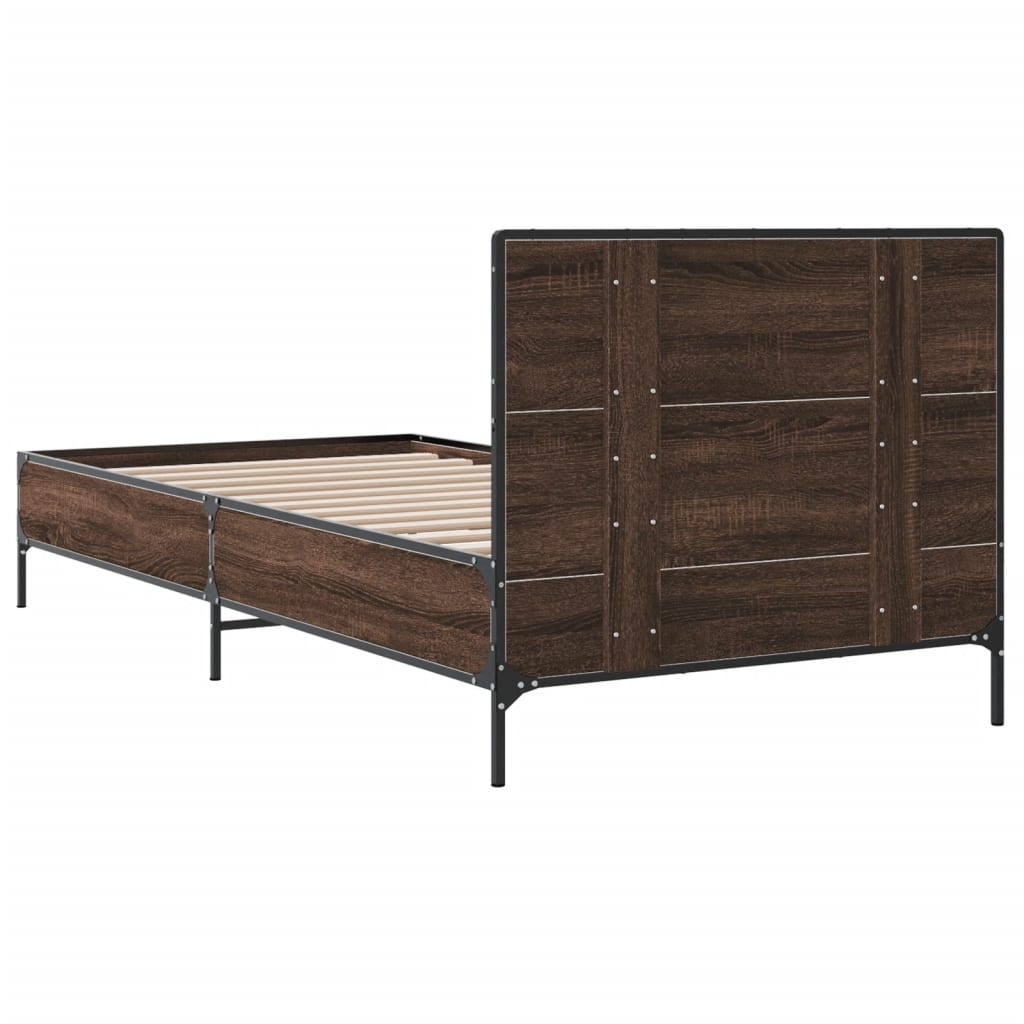 vidaXL Bed Frame without Mattress Brown Oak 100x200 cm