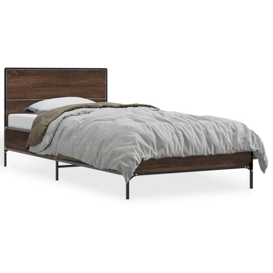 vidaXL Bed Frame without Mattress Brown Oak 100x200 cm